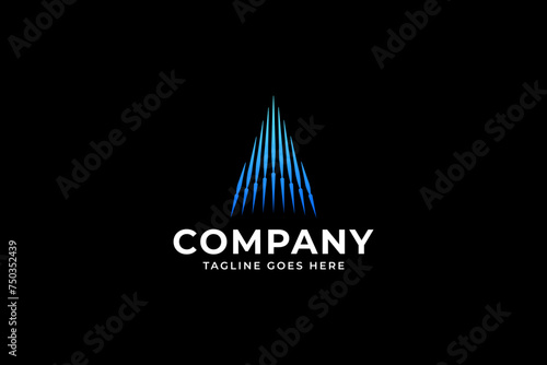 letter A triangle aurora logo for real entertainment industry and residence business brand identity