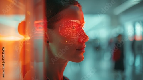 lines facial recognition holograms scan