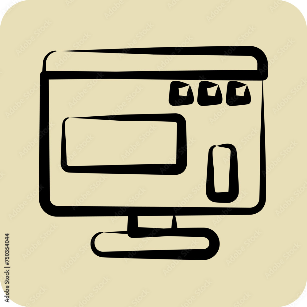 Icon Website. suitable for Branding symbol. hand drawn style. simple design editable. design template Icon Website. suitable for Branding symbol. hand drawn style. simple design editable. design template