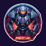 mecha logo vector. robotic illustration
