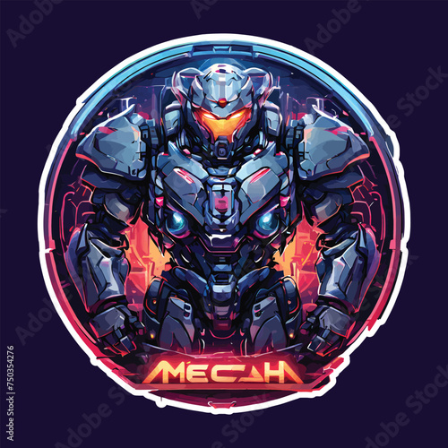 mecha logo vector. robotic illustration photo