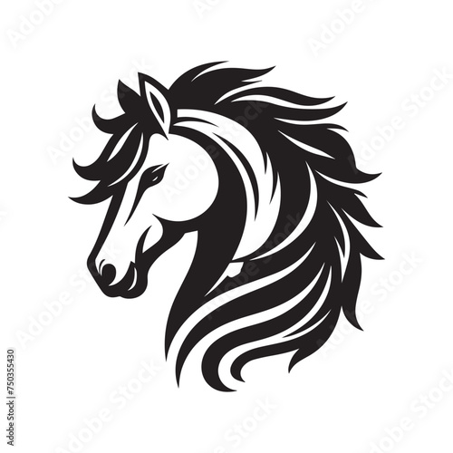 Fototapeta Naklejka Na Ścianę i Meble -  horse head silhouette vector logo illustration
