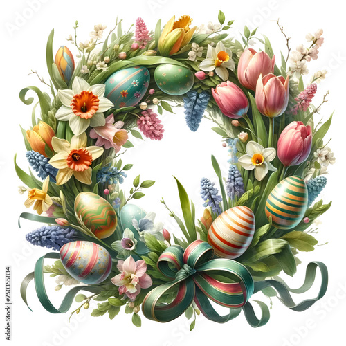 Watercolor Easter Wreath