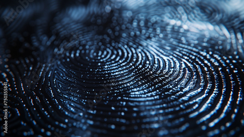 Close up of fingerprint background   dark blue color tone   Cybersecurity concept .