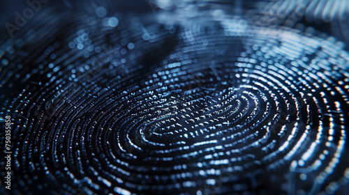 Close up of fingerprint background   dark blue color tone   Cybersecurity concept .