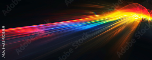 Radiant Light Explosion background. A burst of multicoloured light rays spreading from a corner.