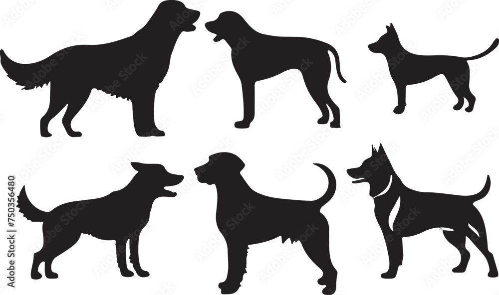 dog silhouettes vector