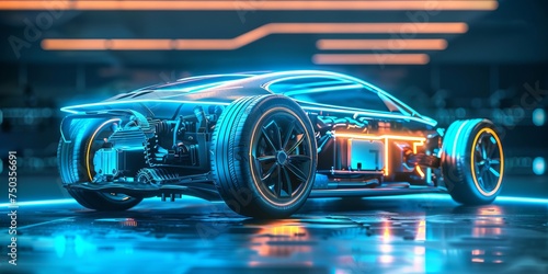futuristic electric sport fast car 