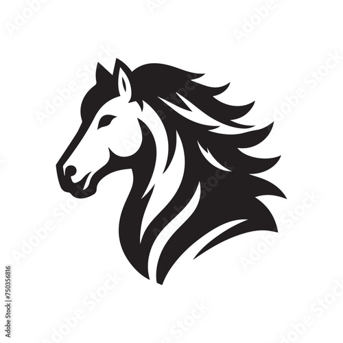 Fototapeta Naklejka Na Ścianę i Meble -  horse head silhouette vector logo illustration