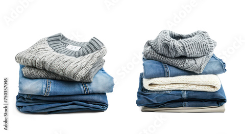 Organized folded Clothing Stack isolated on transparent background PNG Clipart