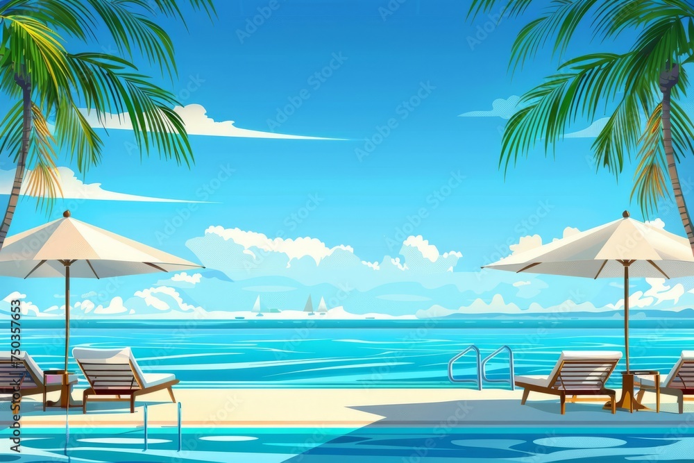 Naklejka premium luxurious beach landscape