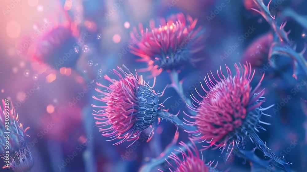 Melodic Motion of Thistle: Extreme macro showcases the milk thistle's gentle waves, resonating with calming rhythms. Melodic Motion of Thistle: Extreme macro showcases the milk thistle's gentle waves, resonating with calming rhythms.
