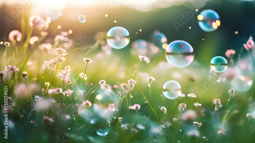 soap-bubbles-floating-above-a-meadow-sprinkled-with-mini-wildflowers-in-bloom-grass-waving-gently