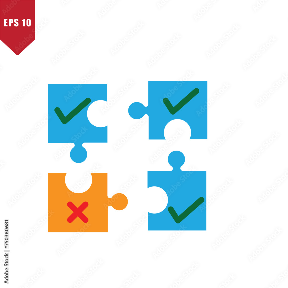 Puzzle icon vector flat style best seller Puzzle icon vector flat style best seller