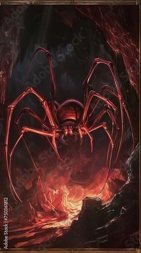 Giant Spider Monster Old Illustration