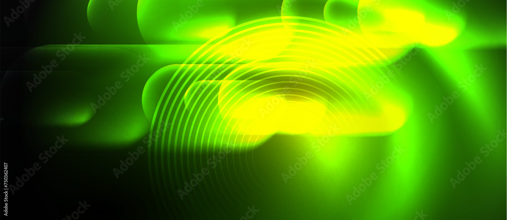 Techno concept with neon circles geometric design. Vector Illustration For Wallpaper, Banner, Background, Card, Book Illustration, landing page Techno concept with neon circles geometric design. Vector Illustration For Wallpaper, Banner, Background, Card, Book Illustration, landing page