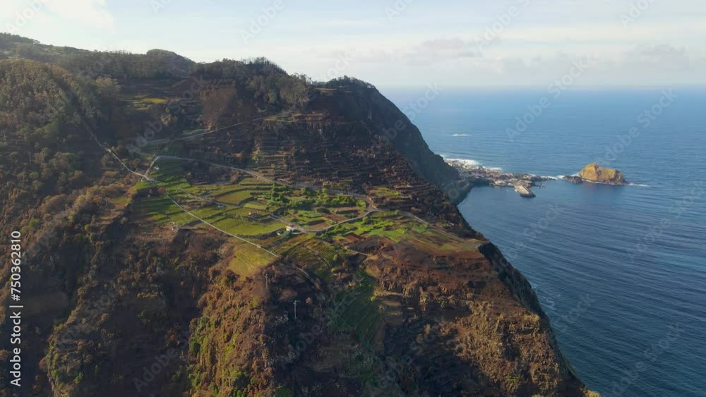 Beautiful small village near the Ocean in Madeira, Portugal Beautiful small village near the Ocean in Madeira, Portugal