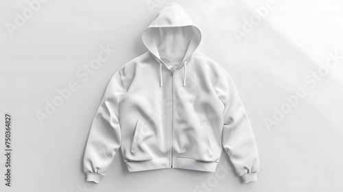 White hoodie jacket mockup