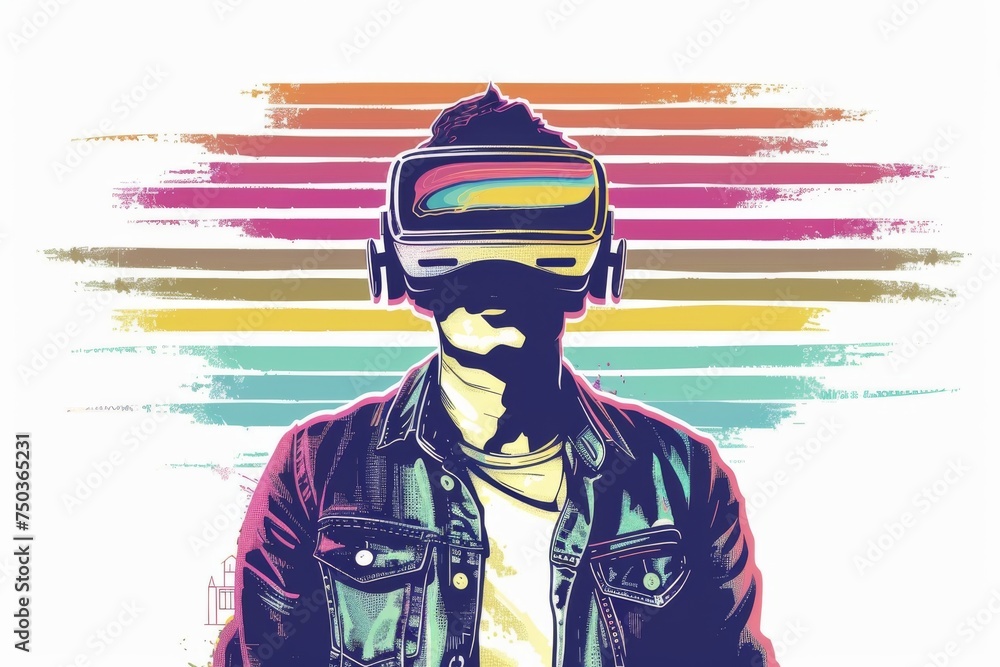 Obraz premium VR youthful Mixed Reality Headset. Virtual Reality Goggles for Insight. Augmented reality 3D Glasses Anger Management. 3D Future Technology sci-fi Gadget and Prolific Wearable Equipment