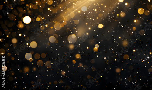 a black background with gold lights and sparkles  Generative AI 