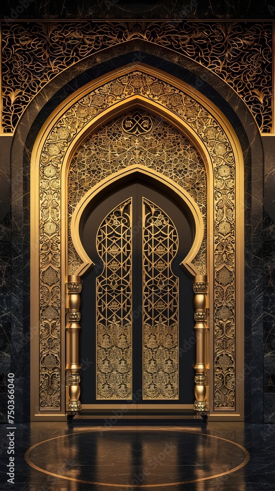 Obraz premium Golden Arch Mosque Gate