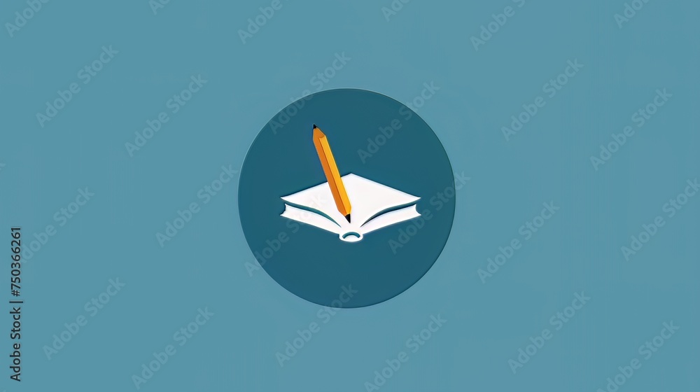 An educational logo featuring a book and a pencil, serving as a symbol and icon. An educational logo featuring a book and a pencil, serving as a symbol and icon.