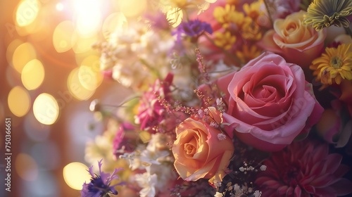 Enchanted Bouquet: Rustic wedding flowers cast a magical spell in soft bokeh.