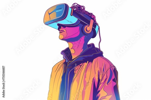 VR device Mixed Reality Headset. Virtual Reality Goggles for Observation. Augmented reality 3D Glasses Astrophysics. 3D Future Technology Visionary Gadget and Compression Wearable Equipment