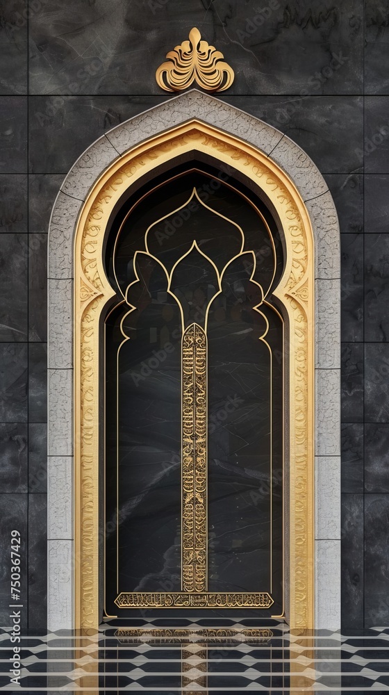 Black And Gold Mosque Gate