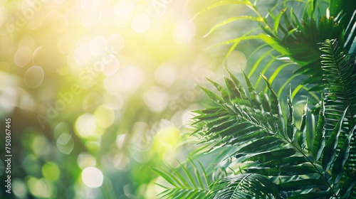 Lush tropical foliage with a fern leaf, perfect for eco-friendly designs.