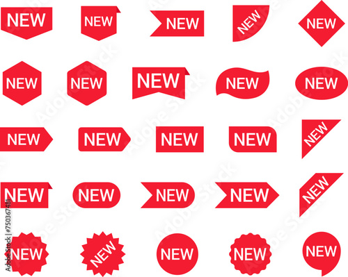 Stickers for New Arrival shop product tags, new labels or sale badges and banners vector sticker icons templates.