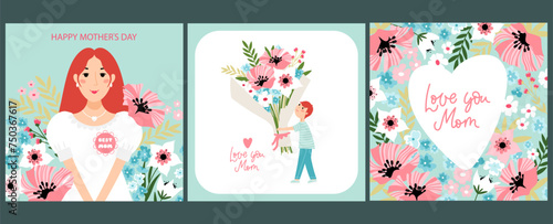Mother's day cards in vector