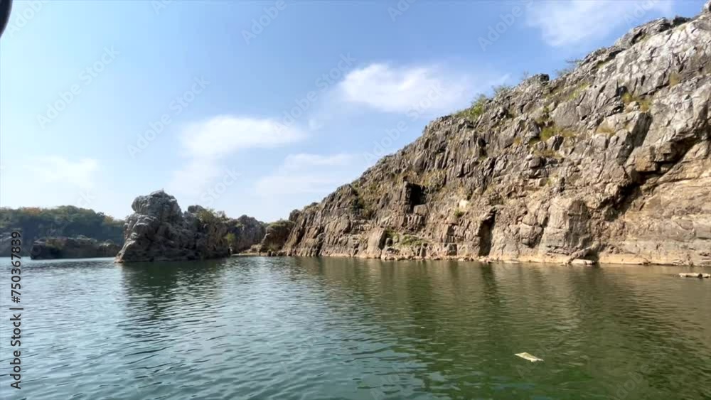 A shot of Bhedaghat Boating Point in Jabalpur, Madhya Pradesh, India 
