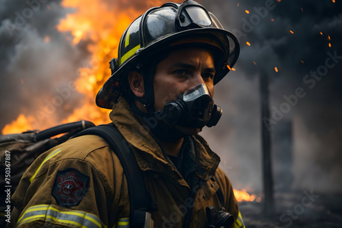 A portrait of a firefighter © AungThurein