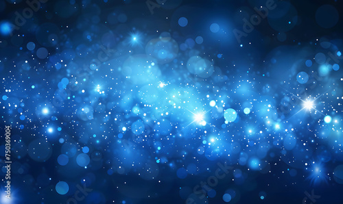 a blue background with blue lights and sparkles, Generative AI 