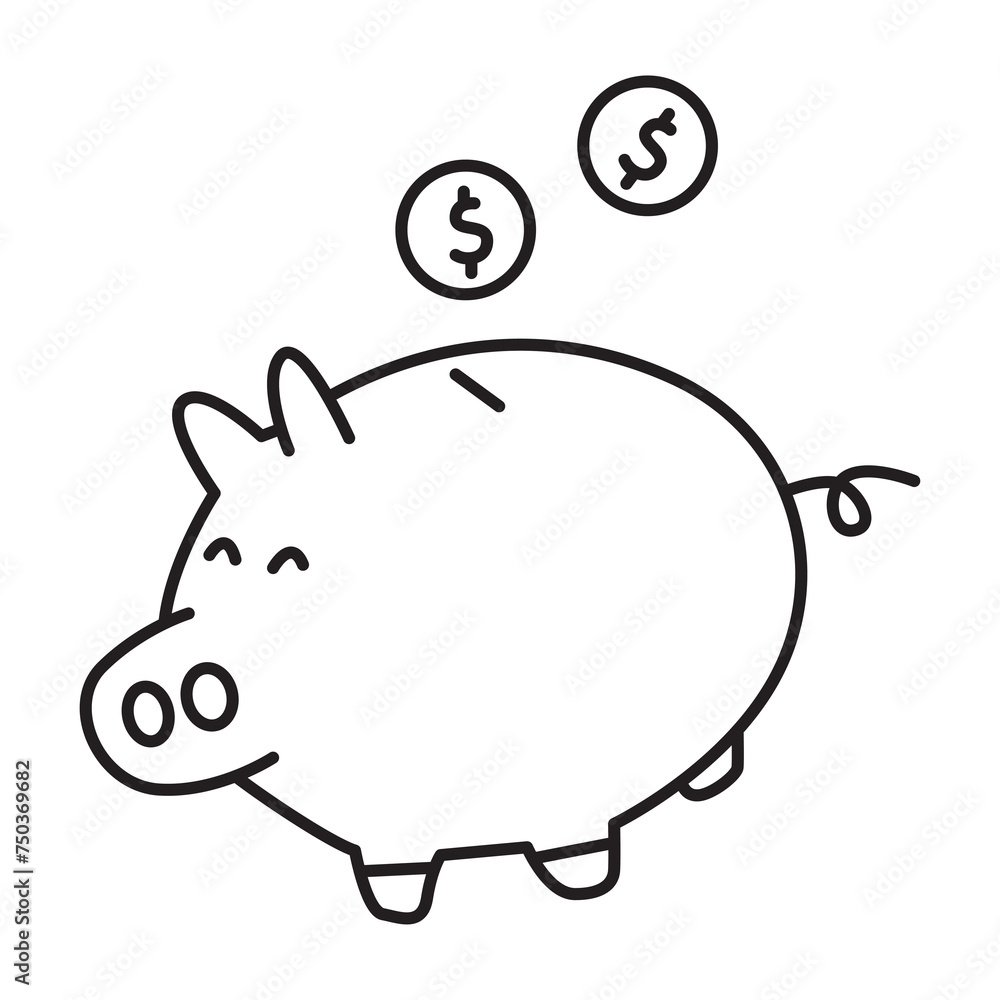 piggy bank doodle icon transparent background piggy bank doodle icon transparent background