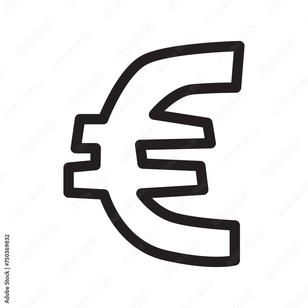 euro symbol currency doodle icon transparent background euro symbol currency doodle icon transparent background