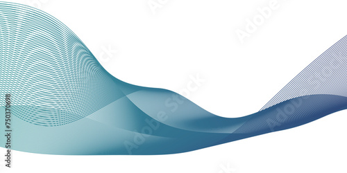 Abstract wavy lines flowing curve blue gradient color on transparent background. Abstract white background colorful lines. modern wavy stripes on white background isolated.