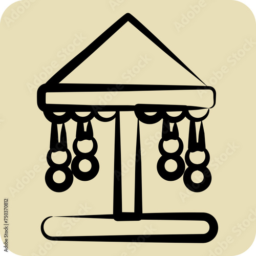 Icon Carousel. suitable for City Park symbol. hand drawn style. simple design editable. design template