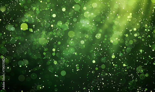 a green background with green lights and sparkles, Generative AI 