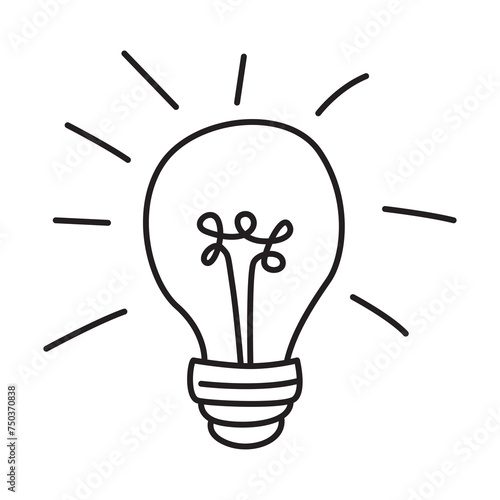 lamp doodle icon transparent background