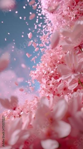 Blossom Euphoria  Dive into a sea of Sakura blossoms with an extreme close-up  where every petal tells a story.