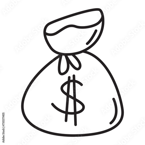 money doodle icon transparent background
