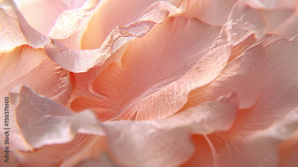 Close-up reveals sakura petals in a euphoric blend of soothing colors, evoking a sense of peace and tranquility.