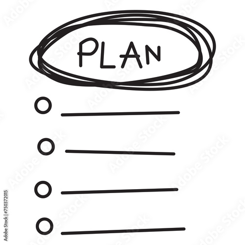 plan book doodle icon transparent background