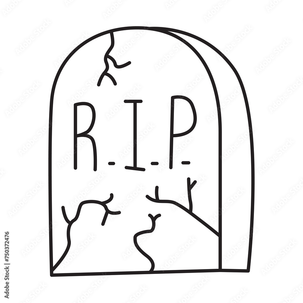 rip tombstone doodle icon transparent background Stock Illustration ...