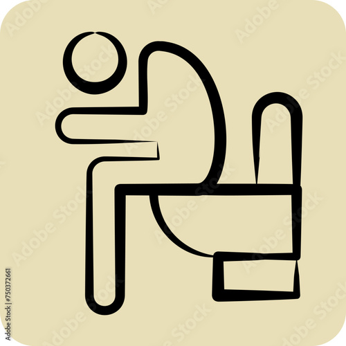 Icon Diarrhea. suitable for flu symbol. hand drawn style. simple design editable. design template