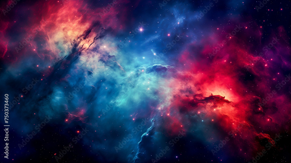 Colorful nebulae in deep space. Space background.