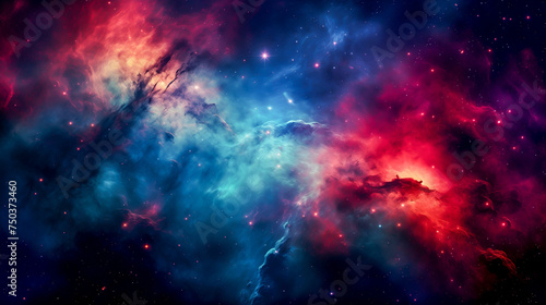 Colorful nebulae in deep space. Space background.