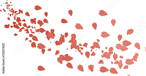 vector art heart made of red hearts with sakura petals shaped for background and card decoration